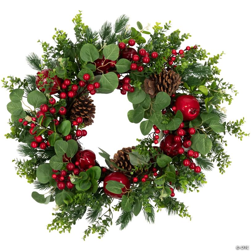Crabapple and Berries BoProperwood and Pine Artificial Christmas Wreath - 26" - Unlit