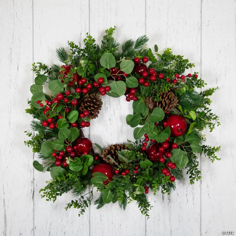 Crabapple and Berries BoProperwood and Pine Artificial Christmas Wreath - 26" - Unlit