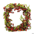 DAK Red Berry and Pine Cone Artificial Christmas Wreath - 24-Inch  Unlit