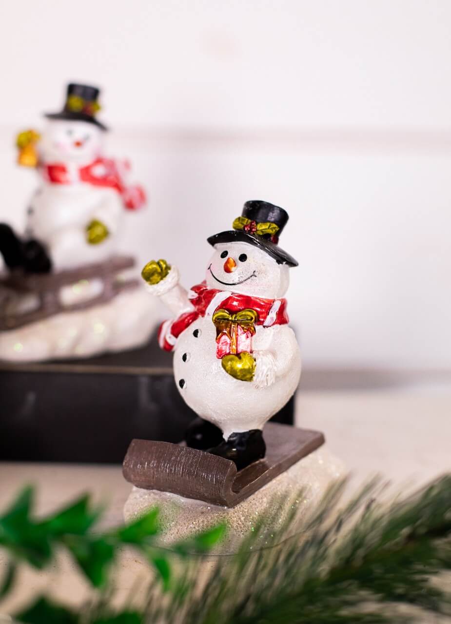 Resin Playing Jolly Snowman