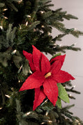 24” x 12.5" Frosted Felt Retro Poinsettia Stem