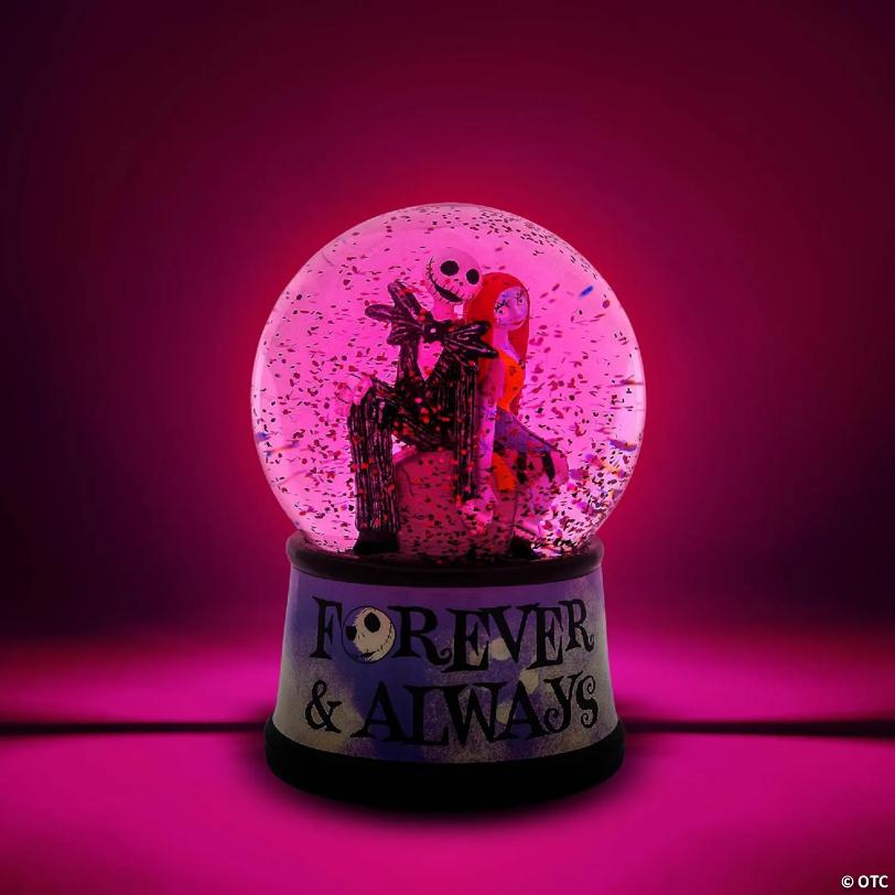 Disney The Nightmare Before Christmas "Forever & Always" Light-Up Snow Globe