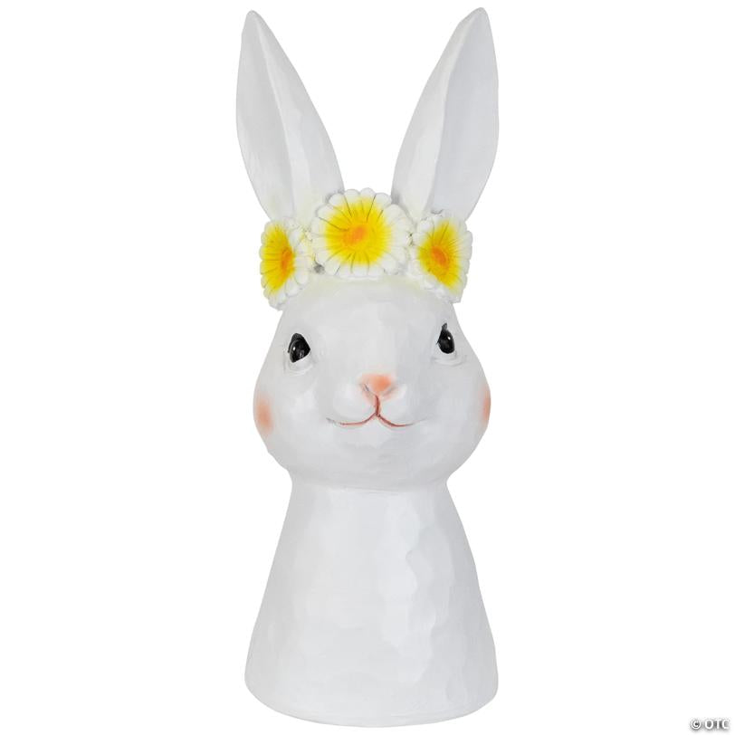 Easter Bunny Bust with Daisy Flower Crown - 9" - White