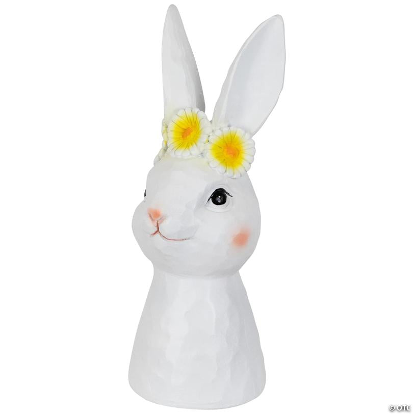 Easter Bunny Bust with Daisy Flower Crown - 9" - White