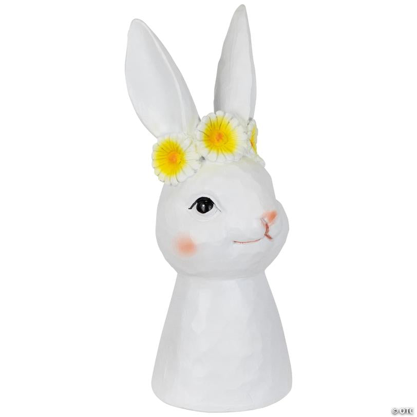 Easter Bunny Bust with Daisy Flower Crown - 9" - White