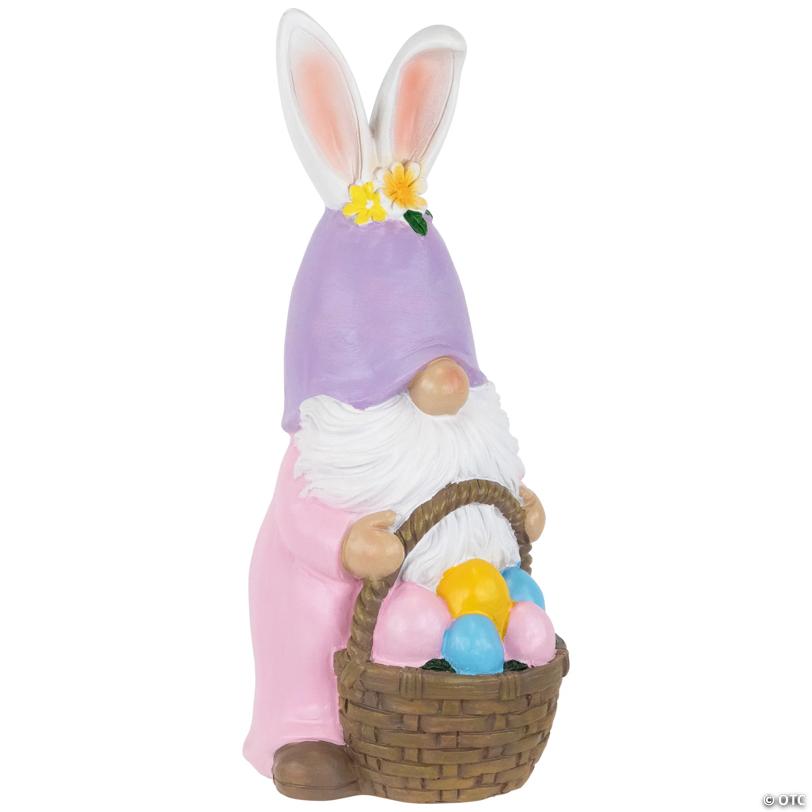 Easter Bunny Gnome with Egg Basket Figurine - 11.5