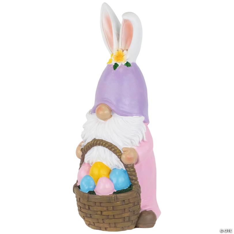Easter Bunny Gnome with Egg Basket Figurine - 11.5