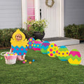 Easter Chick Photo Cutout with Eggs Plastic Yard Sign Kit - 7 Pc.