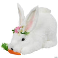 Easter Rabbit with Carrot Figurine - 9.25" - White