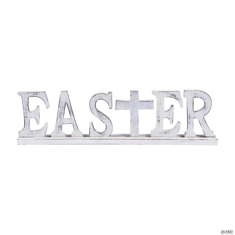 Easter Tabletop Sign with Metallic Cross