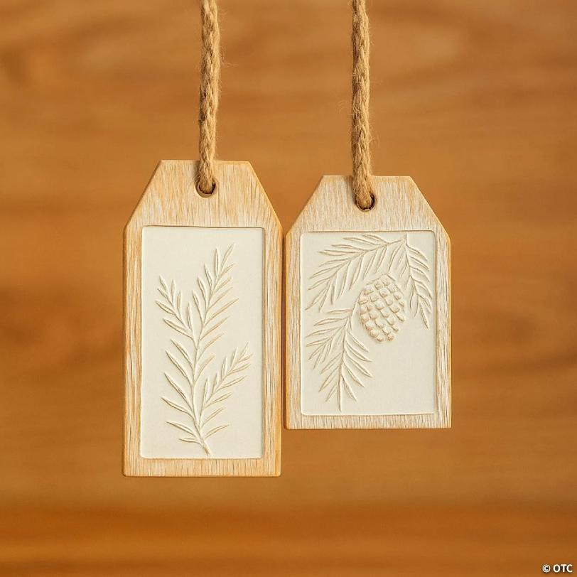 Edge Collections - 3.35" x 5.25" x  2.75" x 6.75" - Natural - Pine Branch Ornaments for Christmas Tree Decoration!
