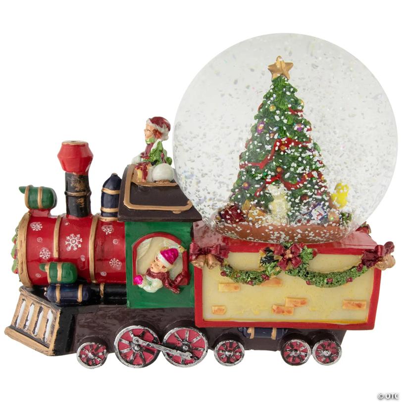Elf Train Musical Christmas Snow Globe - 8