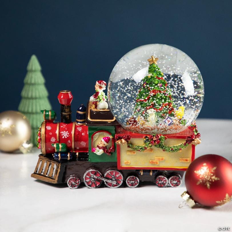 Elf Train Musical Christmas Snow Globe - 8