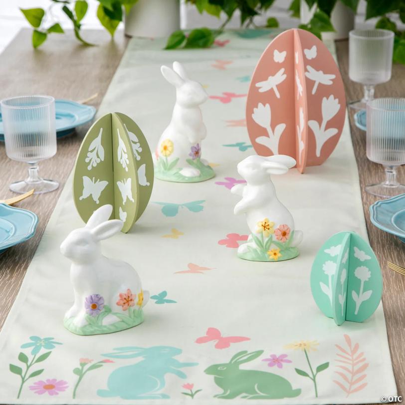Enchanted Garden Bunny & Egg Tabletop Decorating Kit – 7 Pc.