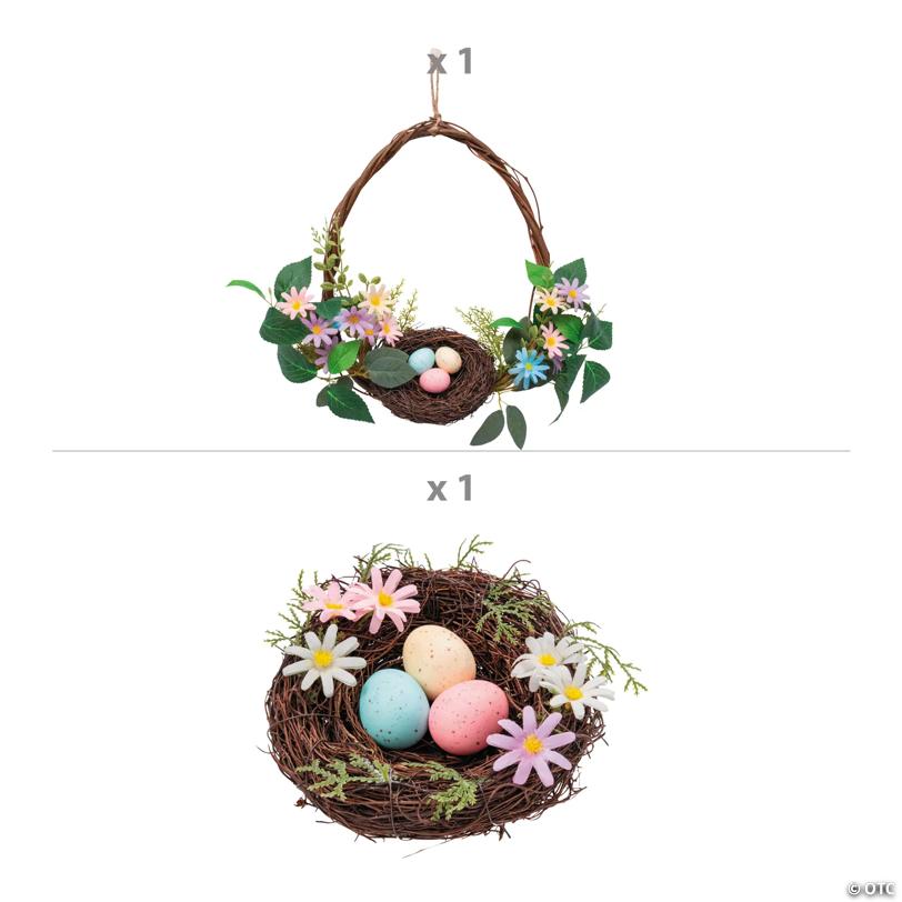 Enchanted Garden Wooden Wreath & Nest Decorating Kit – 2 Pc.