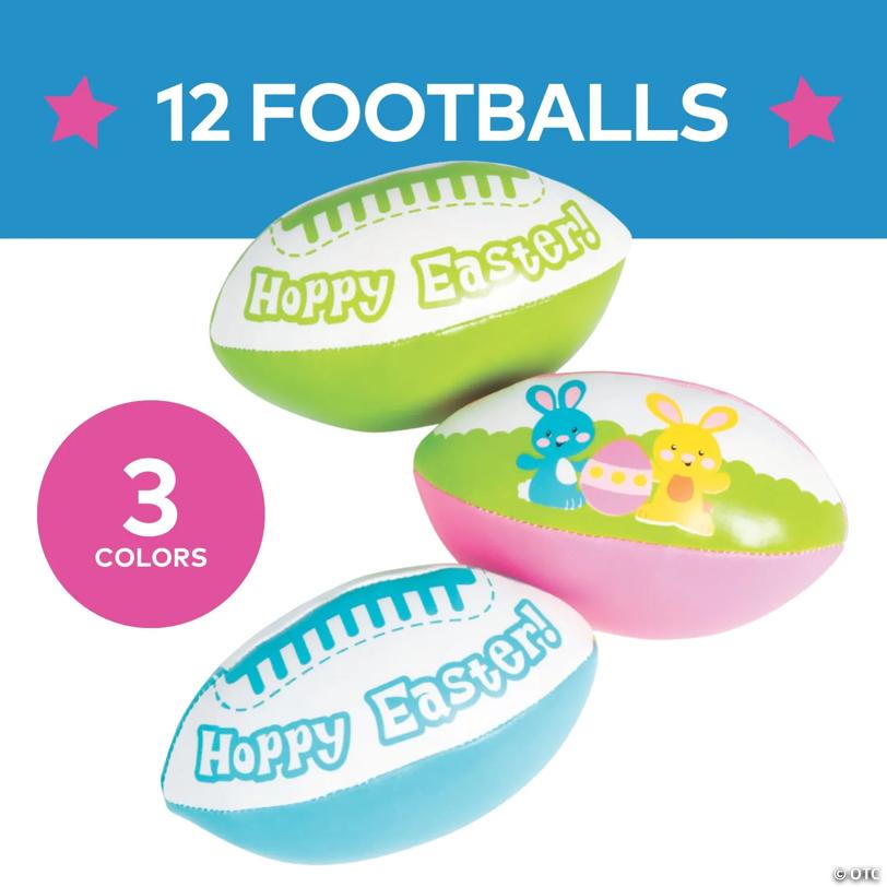 Exciting Mini Hoppy Easter Football Assortment - 12 Pc.