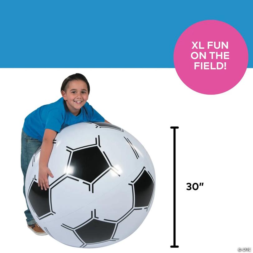 Extra Large Inflatable 30" Vinyl Classic Soccer Ball