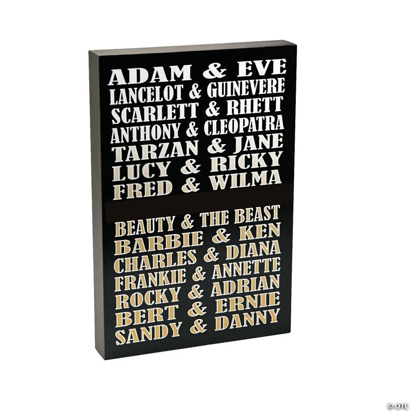 Famous Couples Wall Sign