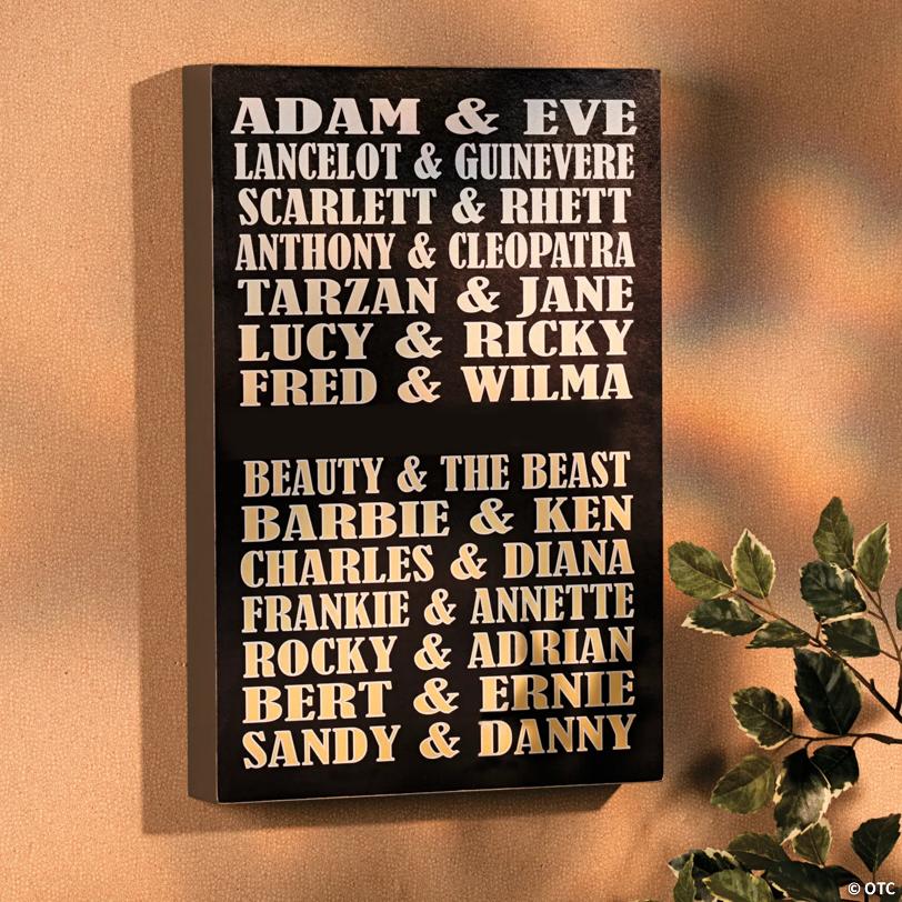 Famous Couples Wall Sign