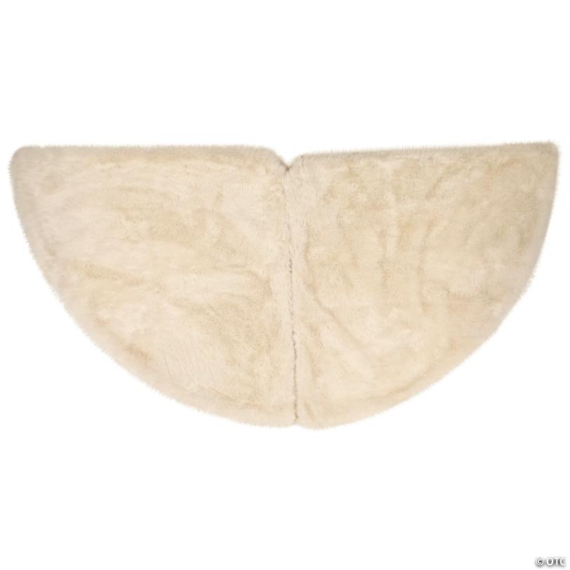 FauProper Fur Round Tree Skirt - 84“ - White