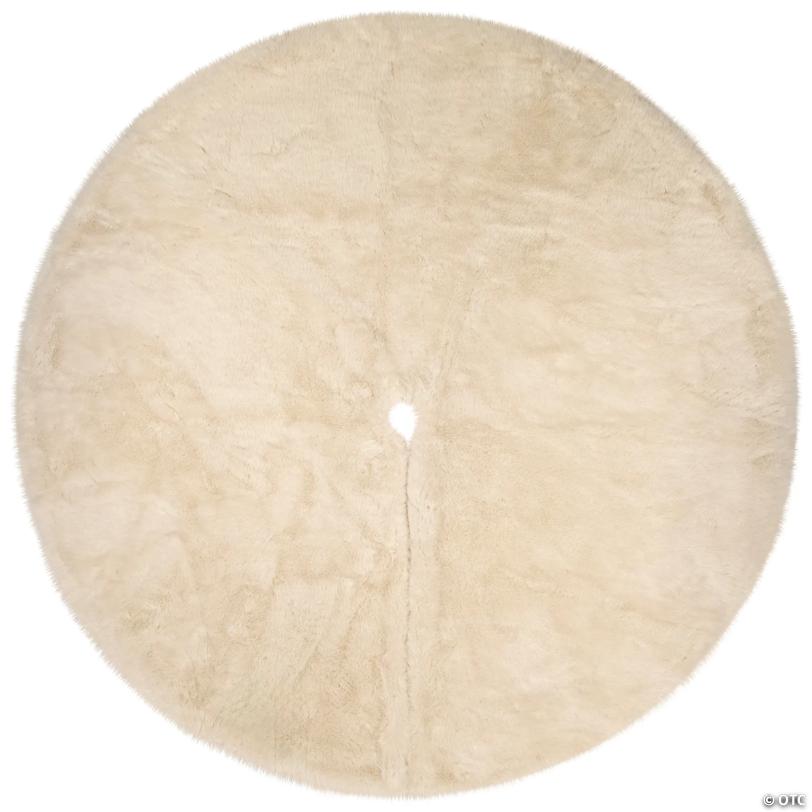 FauProper Fur Round Tree Skirt - 84“ - White