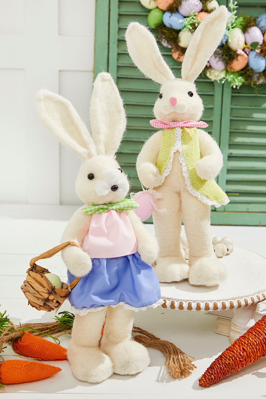 17" Felt Bunny with Egg