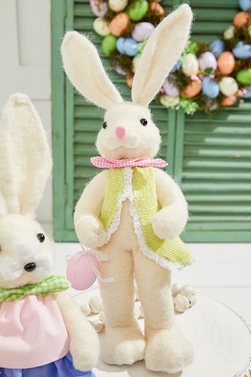 17" Felt Bunny with Egg