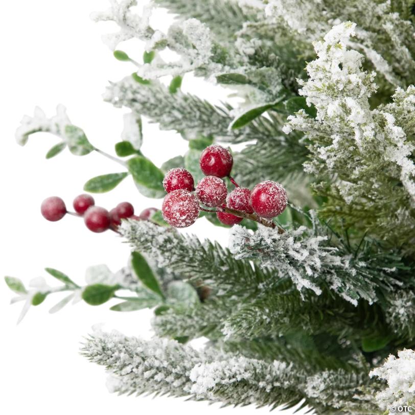 Flocked Balsam Pine Artificial Mini Christmas Tree in Burlap Base - 24" - Unlit