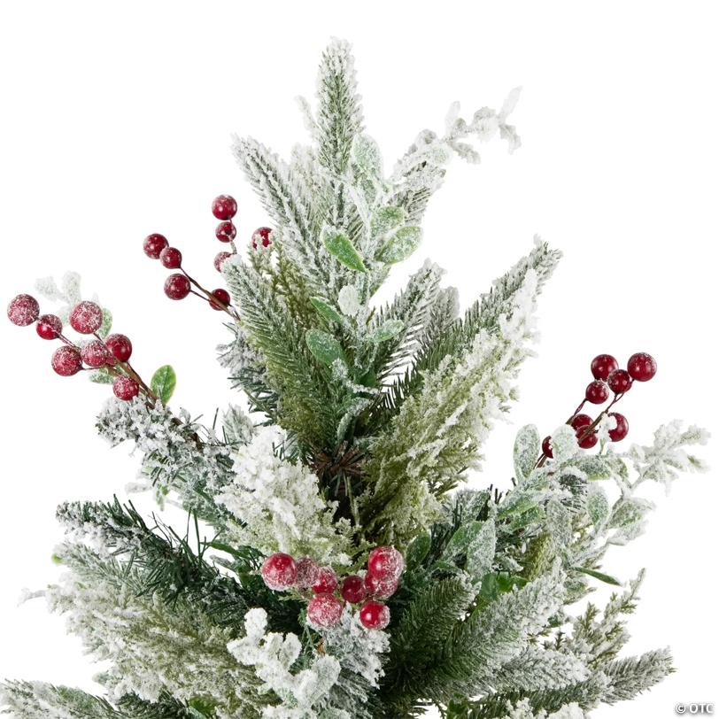 Flocked Balsam Pine Artificial Mini Christmas Tree in Burlap Base - 24" - Unlit