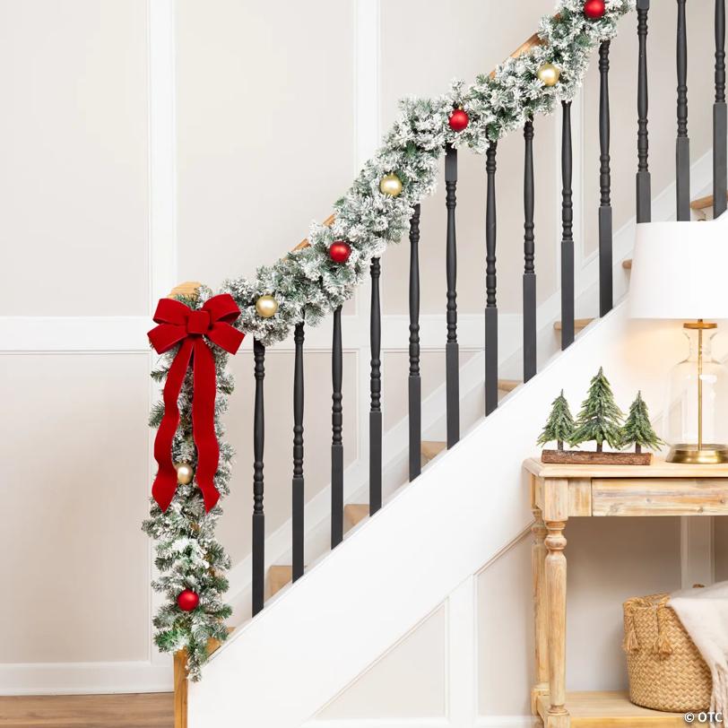 Flocked Madison Pine Artificial Christmas Garland - 9' Proper 10" - Unlit