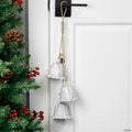 Fluted Bell Trio Christmas Decorations - 20" - White - Set of 2