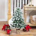Frosted Pine Artificial Christmas Tree in Burlap Base - 3' - Unlit