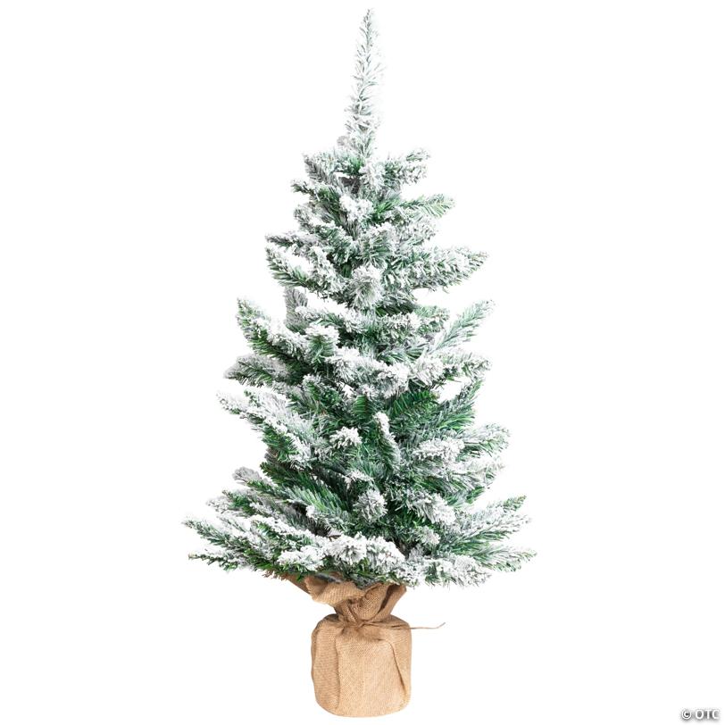 Frosted Pine Artificial Christmas Tree in Burlap Base - 3' - Unlit