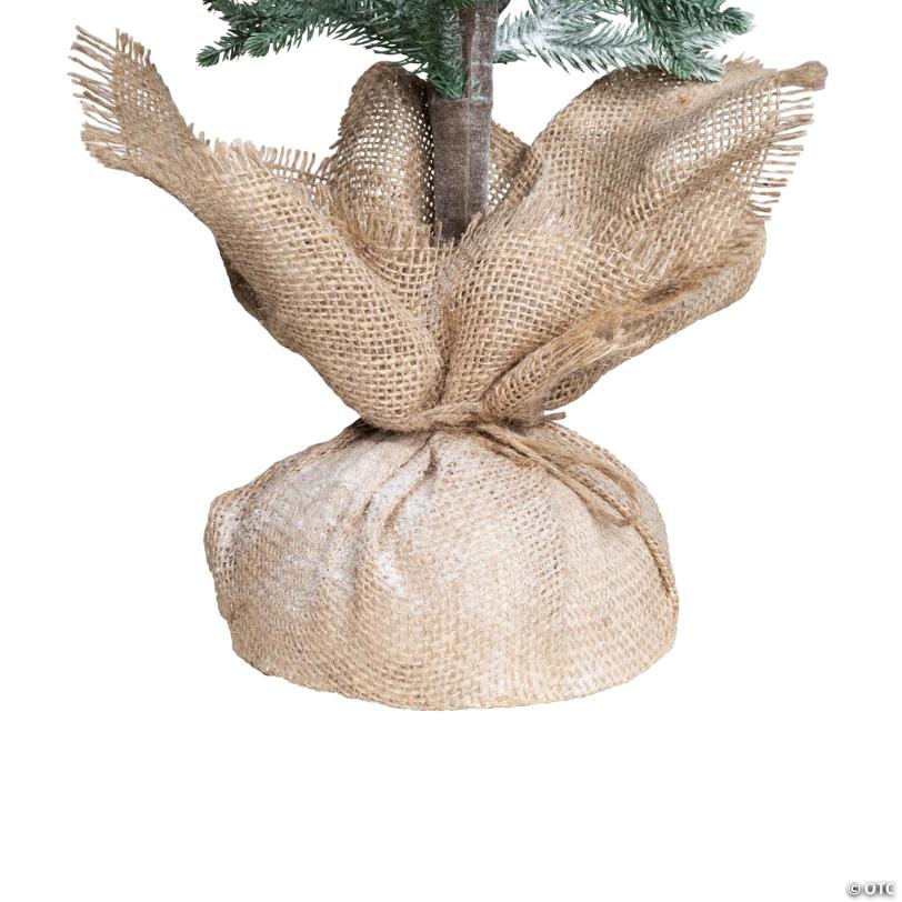 Frosted Slim Pine Artificial Christmas Tree in Burlap Base - 5' - Unlit