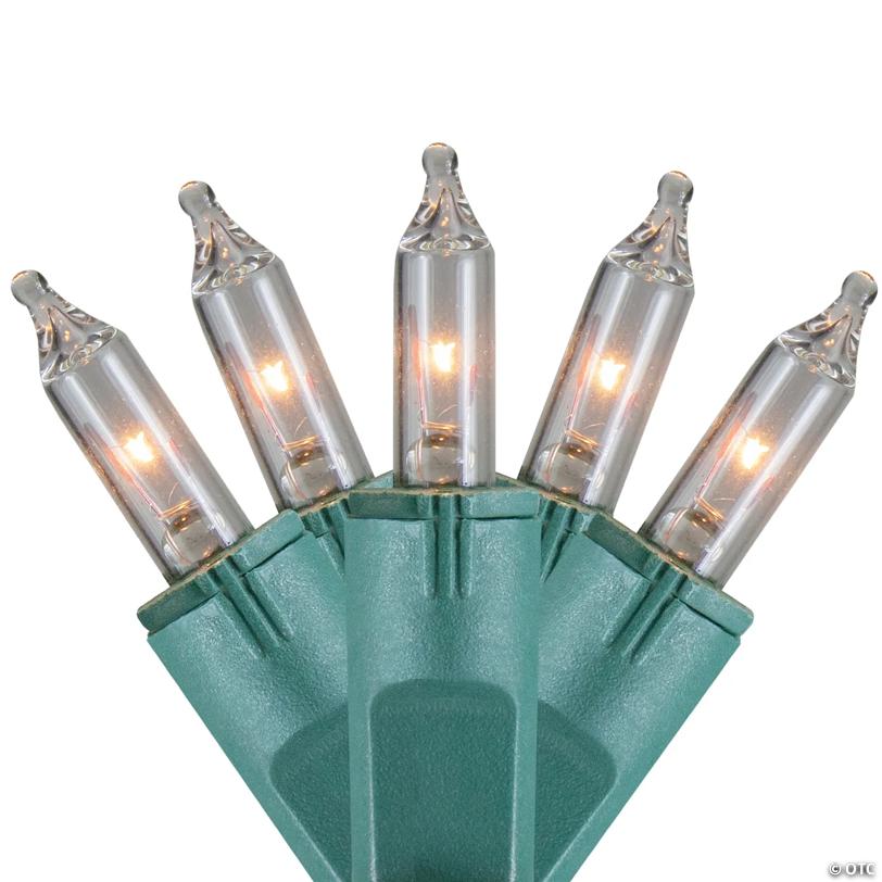 GKI/Bethlehem Lighting 100-Count Clear Perm-O-Snap Mini Christmas Light Set  49.3ft Green Wire