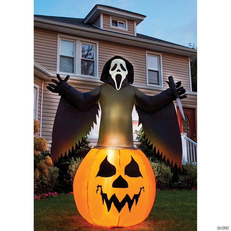 Ghost Face Pumpkin Lawn Inflatable UK