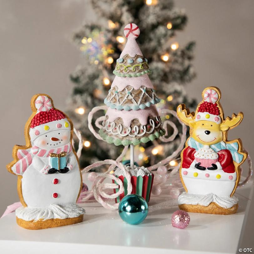 Gingerbread Reindeer with Cupcake Christmas Figurine - 7