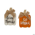 Give Thanks Pumpkin Tabletop Sign Set