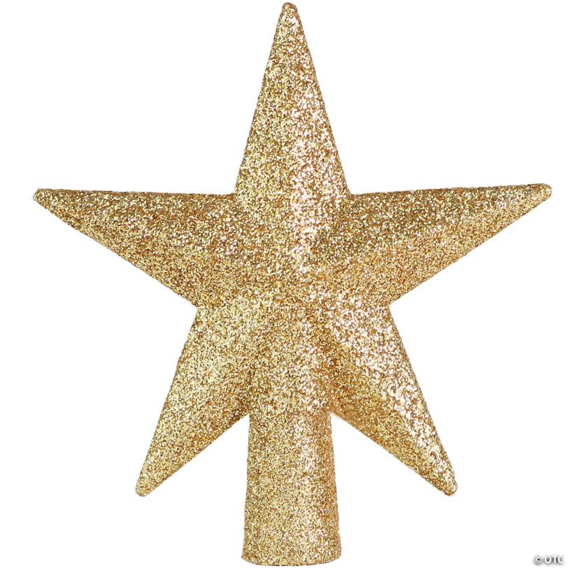 Glitter Star Tree Topper - Christmas Decorative Holiday Bethlehem Star Ornament 5.5