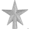Glitter Star Tree Topper - Christmas Silver Decorative Holiday Bethlehem Star Ornament 5.5