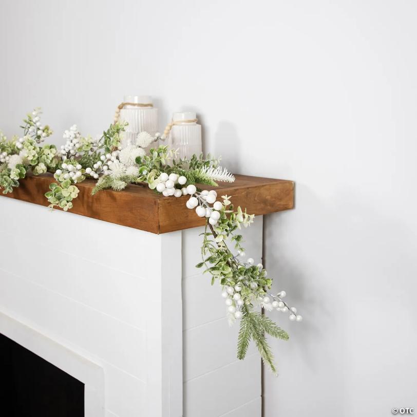 Glittered Berries and Eucalyptus Artificial Christmas Garland - 5' - Unlit