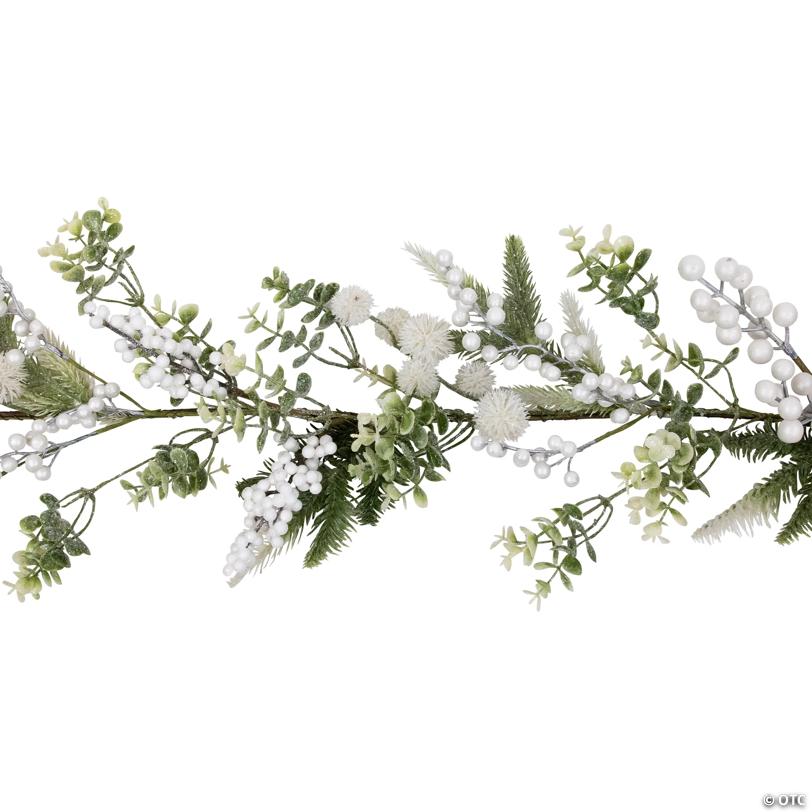 Glittered Berries and Eucalyptus Artificial Christmas Garland - 5' - Unlit