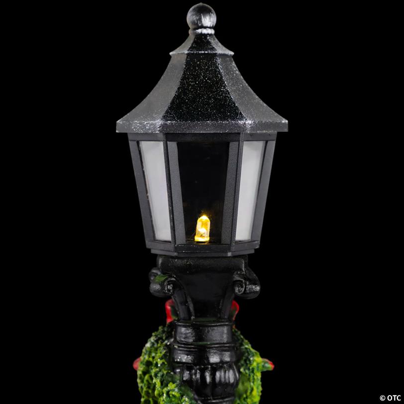 Glittered Snow Couple Under Lighted Street Lamp Christmas Decoration - 14