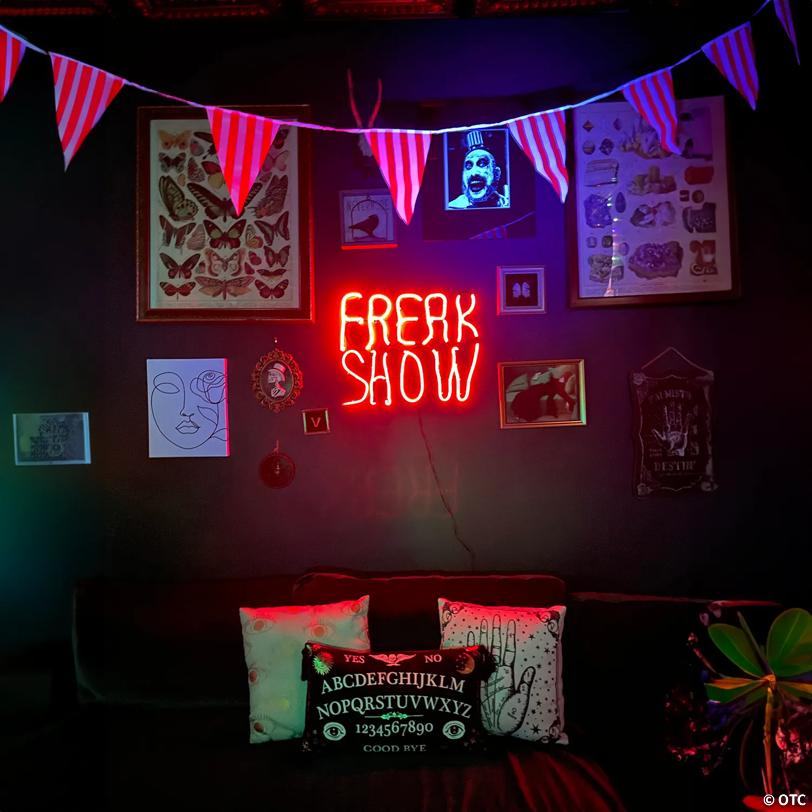 Glowing Neon LED Freak Show Light Up Sign