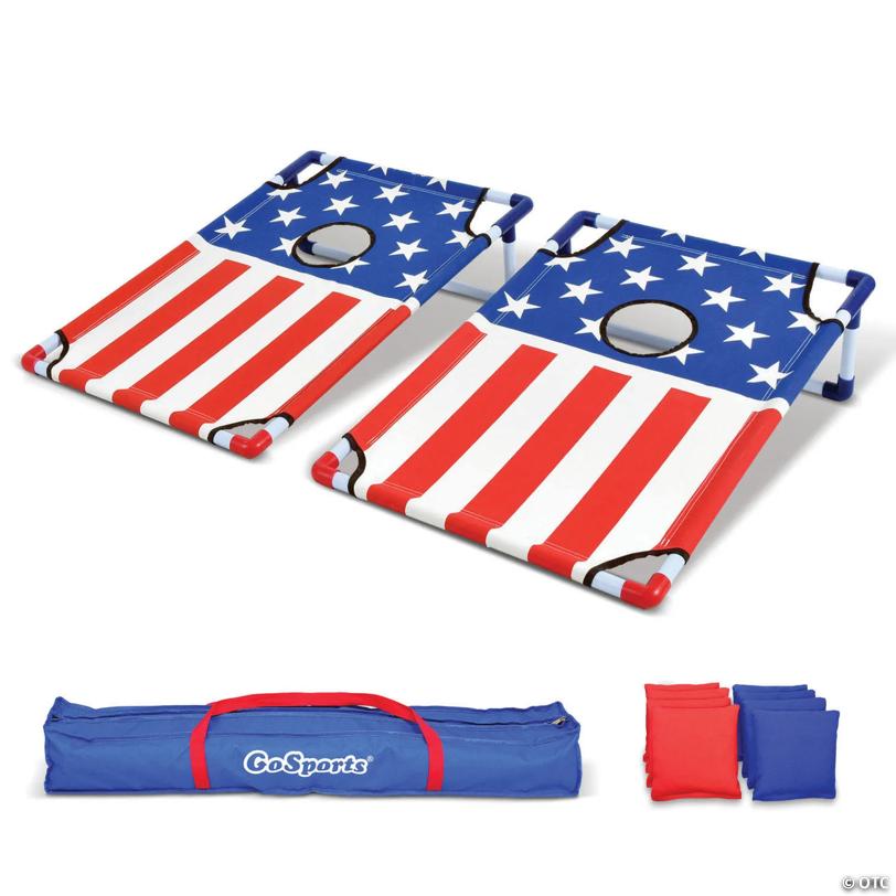 GoSports American Flag Portable Cornhole Game Set