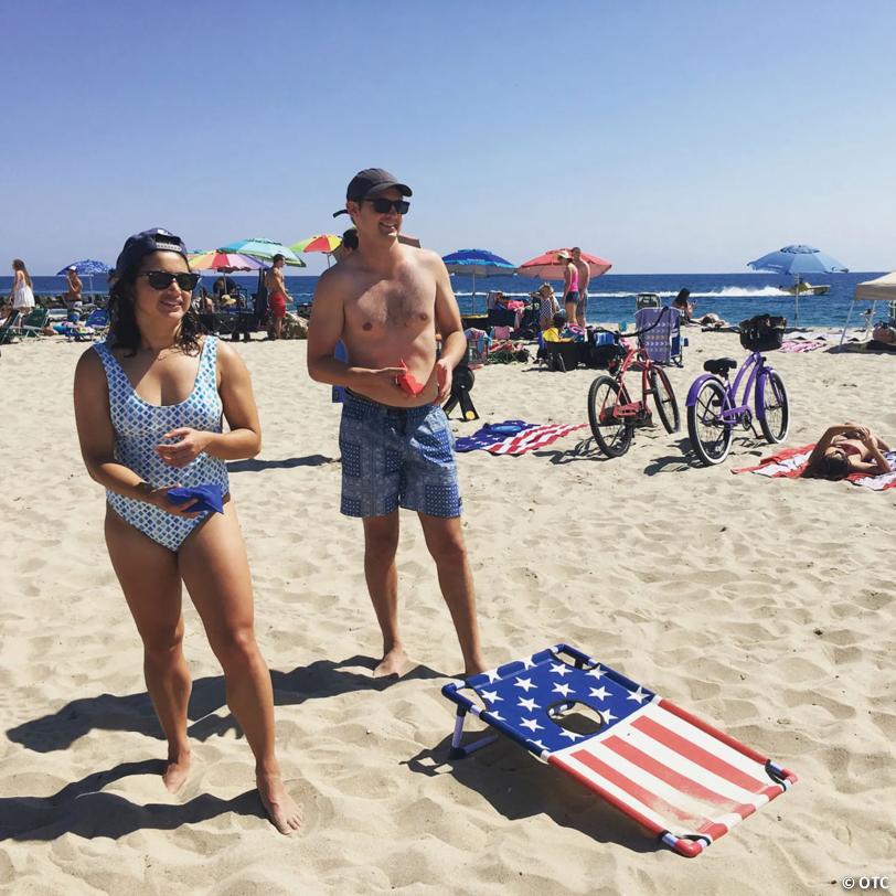 GoSports American Flag Portable Cornhole Game Set
