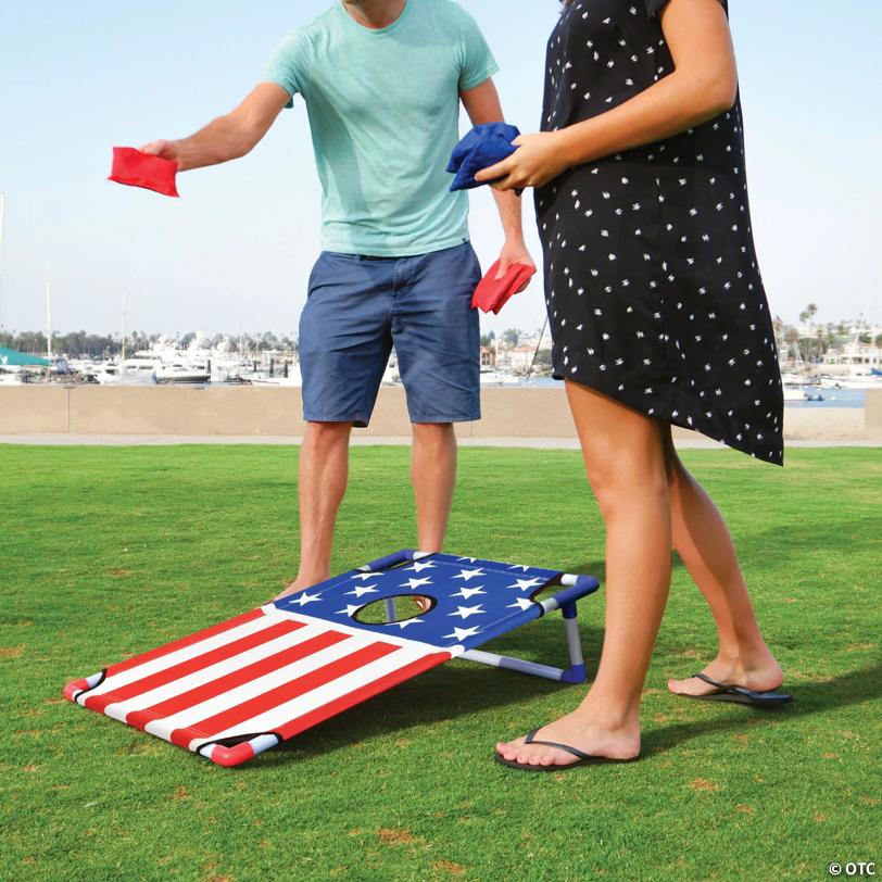 GoSports American Flag Portable Cornhole Game Set