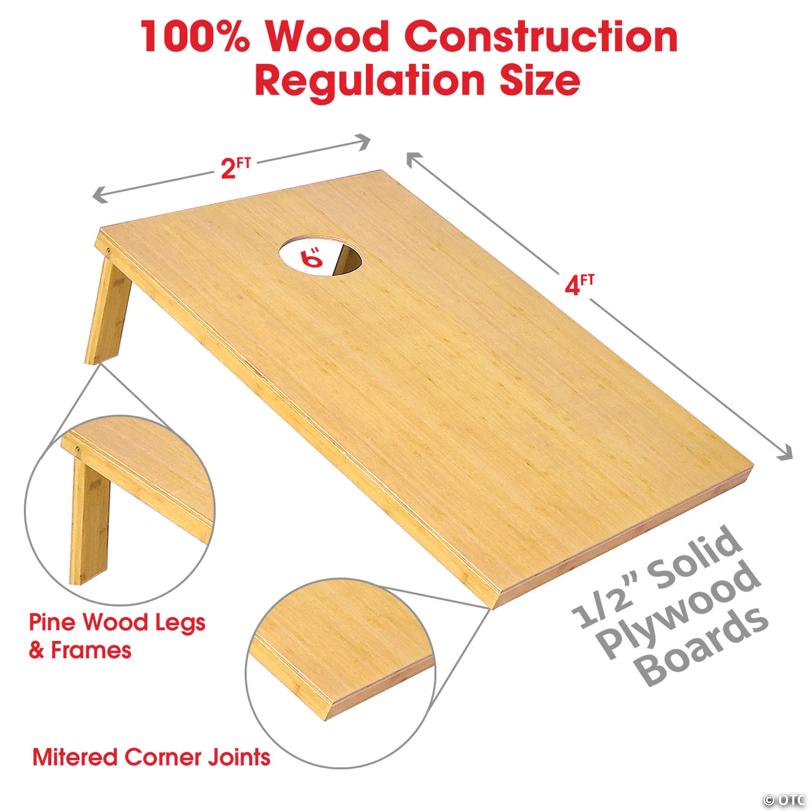 GoSports Bamboo Regulation Size Bamboo Cornhole Set