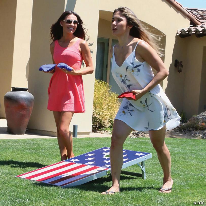 GoSports Cornhole PRO Regulation Size Game Set - American Flag Design