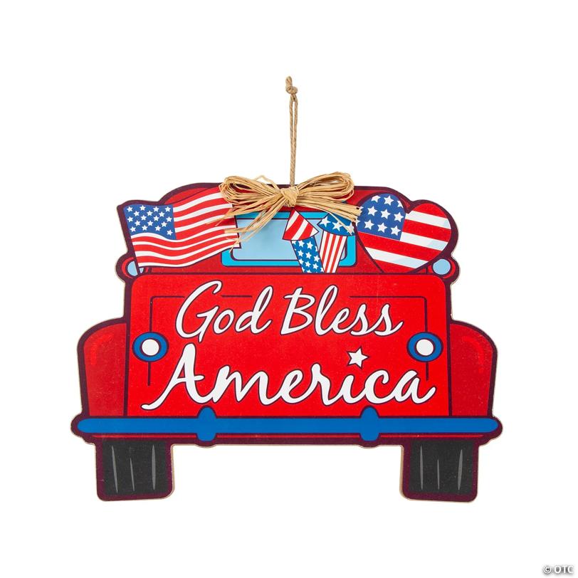 God Bless America Truck Door Sign